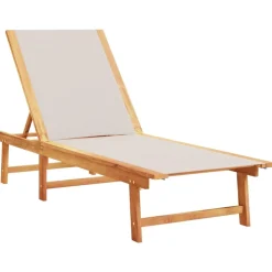MAISON EXCLUSIVE - Chaises longues lot de 2 gris bois acacia solide et textilène
