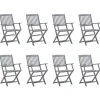 MAISON EXCLUSIVE - Chaises pliables d'extérieur lot de 8 et coussins bois d'acacia