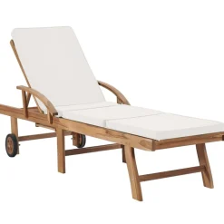 MAISON EXCLUSIVE - Chaises longues avec coussins 2 pcs bois de teck solide crème