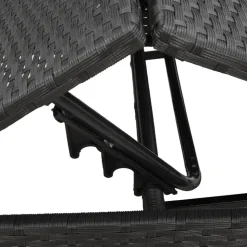 MAISON EXCLUSIVE - Chaises longues lot de 2 avec table noir résine tressée