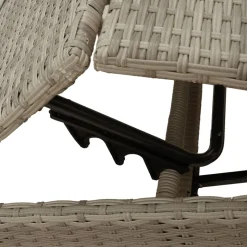 MAISON EXCLUSIVE - Chaises longues lot de 2 avec table gris clair résine tressée