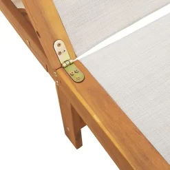 MAISON EXCLUSIVE - Chaises longues lot de 2 table gris bois d'acacia et textilène