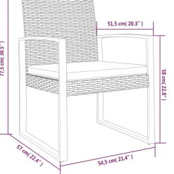 MAISON EXCLUSIVE - Chaises à manger de jardin lot de 2 noir rotin pp