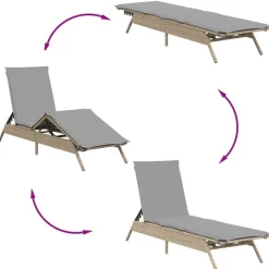 MAISON EXCLUSIVE - Chaises longues lot de 2 avec table beige résine tressée