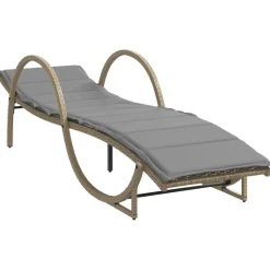 MAISON EXCLUSIVE - Chaises longues lot de 2 avec table beige résine tressée