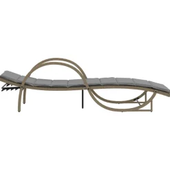 MAISON EXCLUSIVE - Chaises longues lot de 2 avec table beige résine tressée