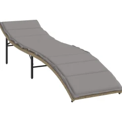 MAISON EXCLUSIVE - Chaises longues lot de 2 avec coussins beige résine tressée