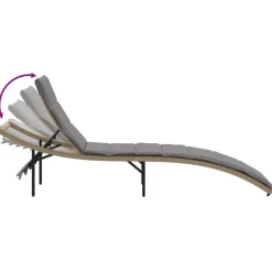 MAISON EXCLUSIVE - Chaises longues lot de 2 avec coussins beige résine tressée