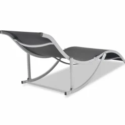 MAISON EXCLUSIVE - Chaises longues lot de 2 noir et gris