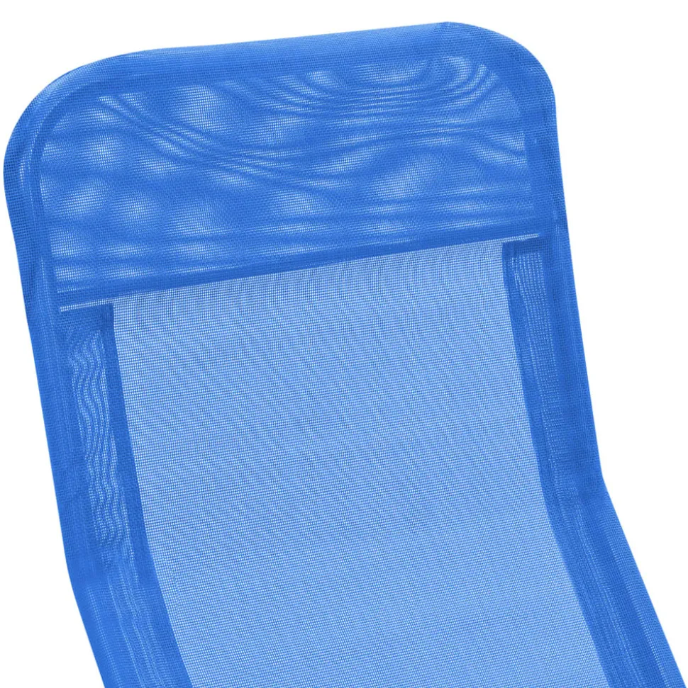 MAISON EXCLUSIVE - Chaises longues pliables lot de 2 textilène bleu