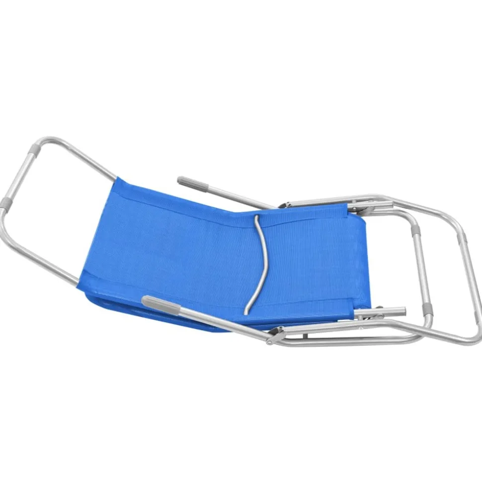 MAISON EXCLUSIVE - Chaises longues pliables lot de 2 textilène bleu