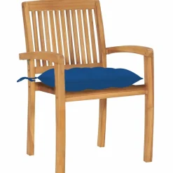MAISON EXCLUSIVE - Chaises de jardin empilables avec coussins lot de 8 teck solide