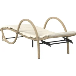 MAISON EXCLUSIVE - Chaises longues lot de 2 avec table beige résine tressée