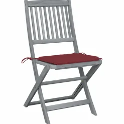 MAISON EXCLUSIVE - Chaises pliables d'extérieur lot de 2 et coussins bois d'acacia