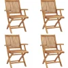 MAISON EXCLUSIVE - Chaises pliables de jardin lot de 4 bois de teck solide