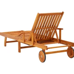 MAISON EXCLUSIVE - Chaises longues lot de 2 avec table et coussins acacia solide