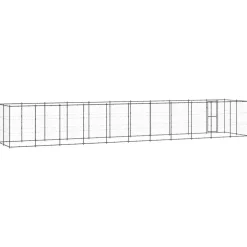 MAISON EXCLUSIVE - Chenil d'extérieur pour chiens acier 26,62 m²