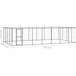 MAISON EXCLUSIVE - Chenil d'extérieur pour chiens acier 33,88 m²