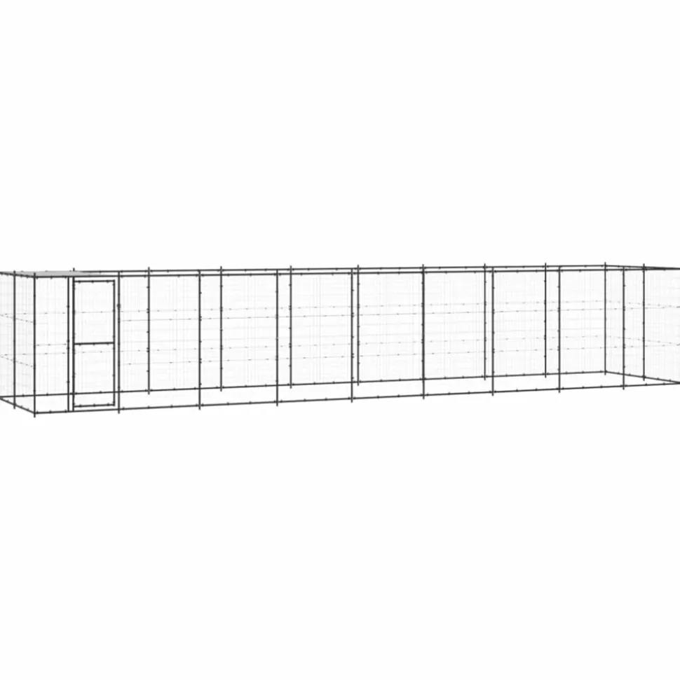 MAISON EXCLUSIVE - Chenil extérieur acier avec toit 21,78 m²