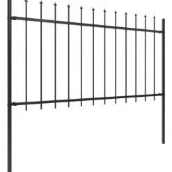 MAISON EXCLUSIVE - Clôture de jardin avec dessus en forme de lance en acier 1248 x 100 cm noir