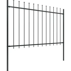 MAISON EXCLUSIVE - Clôture de jardin avec dessus en forme de lance en acier 1248 x 120 cm noir