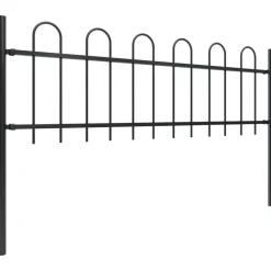 MAISON EXCLUSIVE - Clôture de jardin avec arceau en acier 1603,5x60 cm noir
