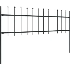 MAISON EXCLUSIVE - Clôture de jardin avec dessus en forme de lance en acier 1248 x 60 cm noir