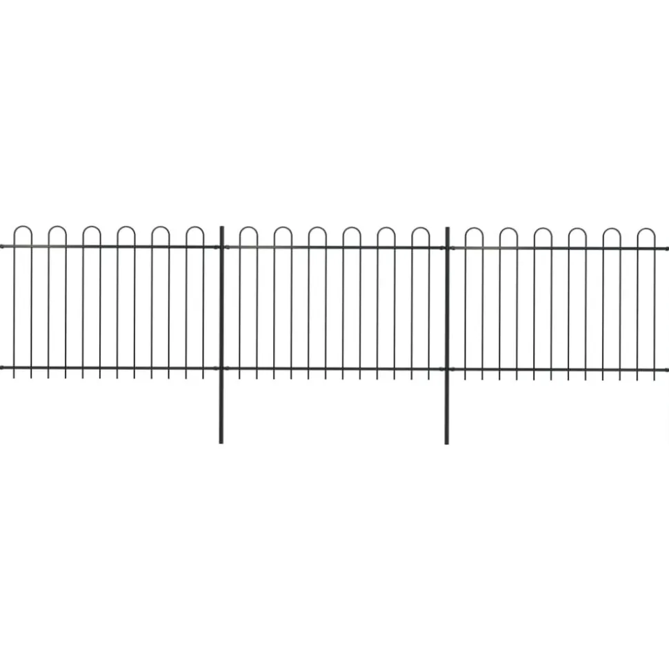 MAISON EXCLUSIVE - Clôture de jardin avec arceau en acier 537 x 120 cm noir