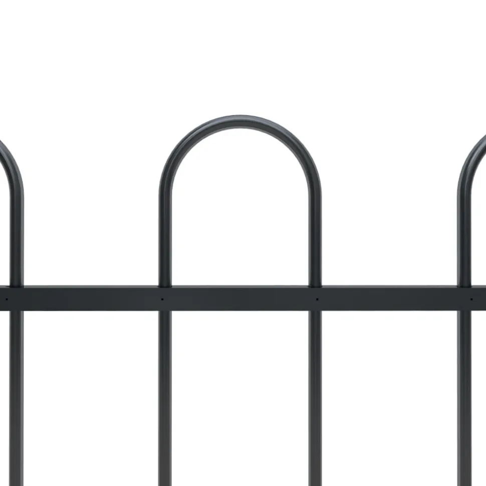 MAISON EXCLUSIVE - Clôture de jardin avec arceau en acier 537 x 120 cm noir