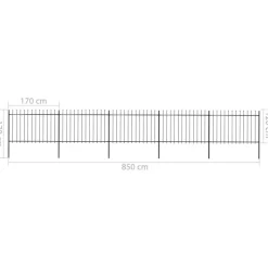 MAISON EXCLUSIVE - Clôture de jardin avec dessus en forme de lance en acier 892,5 x 120 cm noir