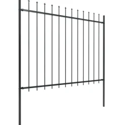 MAISON EXCLUSIVE - Clôture de jardin avec dessus en forme de lance en acier 1781,5 x 150 cm noir