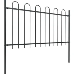 MAISON EXCLUSIVE - Clôture de jardin avec arceau en acier 1781,5 x 100 cm noir