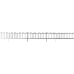 MAISON EXCLUSIVE - Clôture de jardin avec arceau en acier 1426 x 120 cm noir