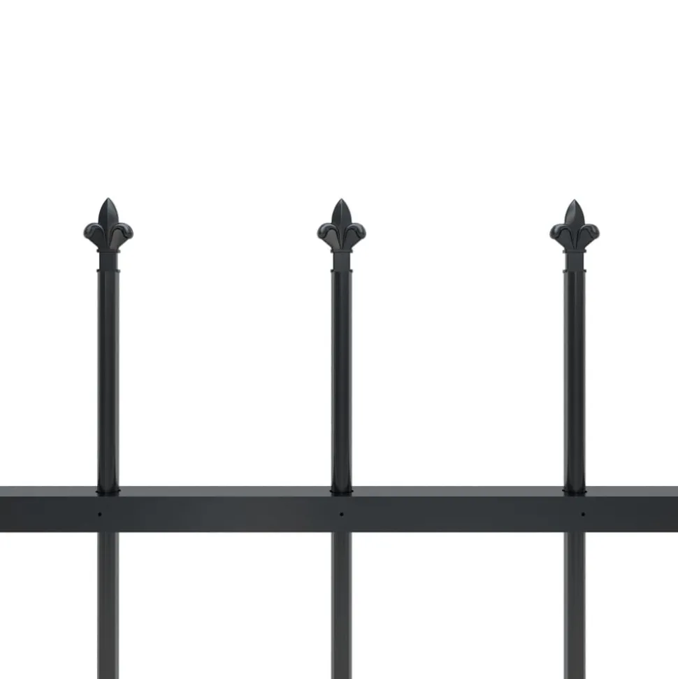 MAISON EXCLUSIVE - Clôture de jardin avec dessus en forme de lance en acier 1248 x 80 cm noir