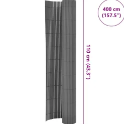 MAISON EXCLUSIVE - Clôture de jardin double face 110x400 cm gris