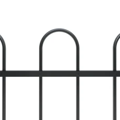 MAISON EXCLUSIVE - Clôture de jardin avec arceau en acier 1426 x 80 cm noir