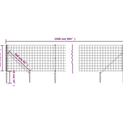 MAISON EXCLUSIVE - Clôture en treillis métallique et piquet d'ancrage vert 1,1x25m