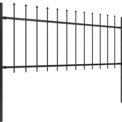 MAISON EXCLUSIVE - Clôture de jardin avec dessus en forme de lance en acier 892,5 x 80 cm noir
