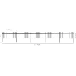 MAISON EXCLUSIVE - Clôture de jardin avec dessus en forme de lance en acier 892,5 x 80 cm noir