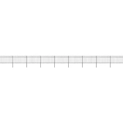 MAISON EXCLUSIVE - Clôture de jardin avec dessus en forme de lance en acier 1603,5 x 100 cm noir