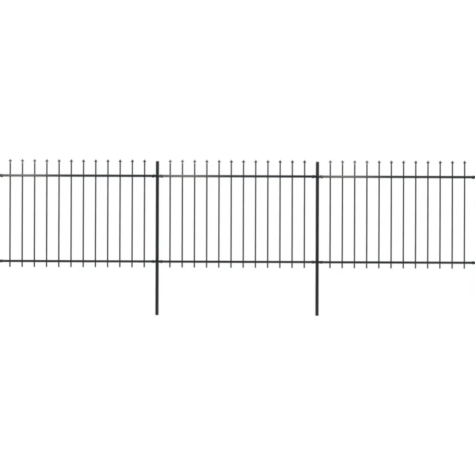 MAISON EXCLUSIVE - Clôture de jardin avec dessus en forme de lance en acier 537 x 120 cm noir