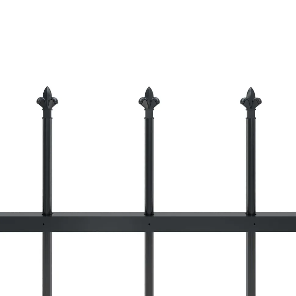 MAISON EXCLUSIVE - Clôture de jardin avec dessus en forme de lance en acier 537 x 120 cm noir
