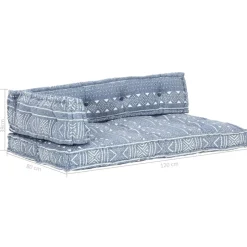 MAISON EXCLUSIVE - Coussin de canapé palette indigo tissu patchwork