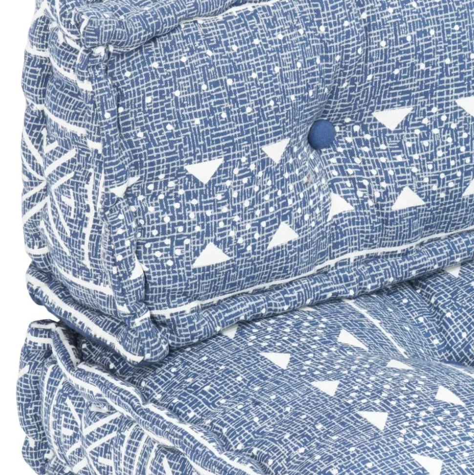 MAISON EXCLUSIVE - Coussin de canapé palette indigo tissu patchwork