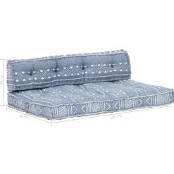 MAISON EXCLUSIVE - Coussin de canapé palette indigo tissu patchwork