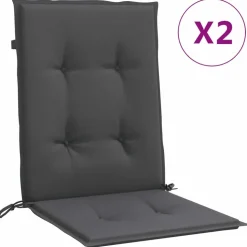MAISON EXCLUSIVE - Coussins de chaise à dossier bas lot de 2 anthracite mélangé