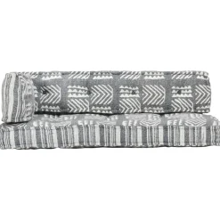 MAISON EXCLUSIVE - Coussin de canapé palette gris tissu patchwork