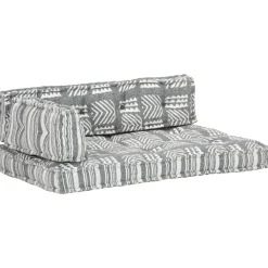 MAISON EXCLUSIVE - Coussin de canapé palette gris tissu patchwork