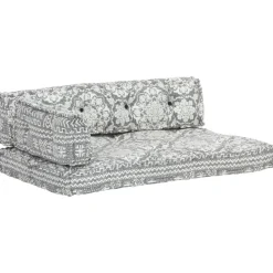 MAISON EXCLUSIVE - Coussin de canapé palette gris clair tissu patchwork