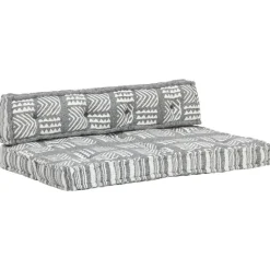 MAISON EXCLUSIVE - Coussin de canapé palette gris tissu patchwork